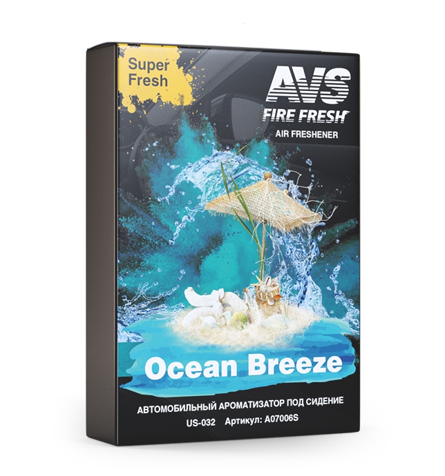Ароматизатор Super Fresh (Океанский бризOcean Breeze) (гелевый) AVS US-004