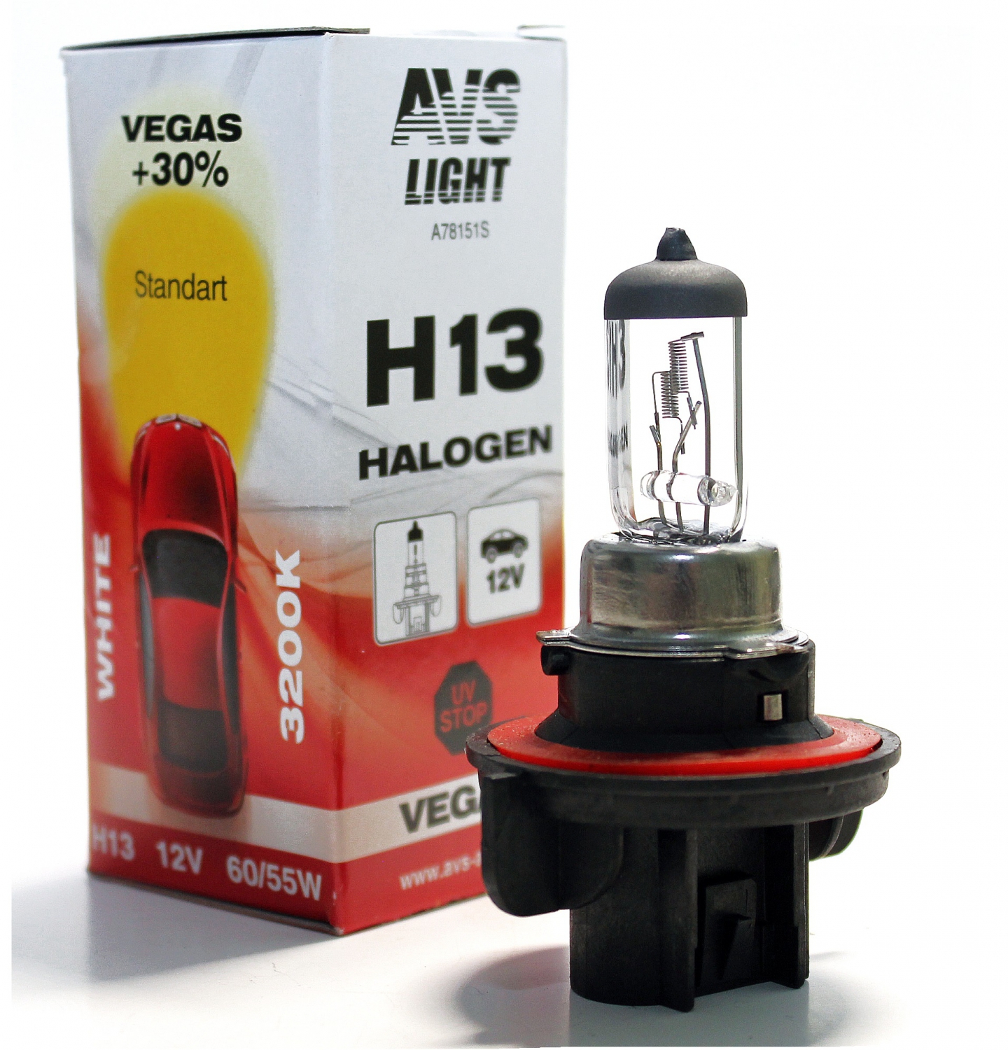 Лампа галогенная AVS Vegas H13.12V.6055W (1 шт.)