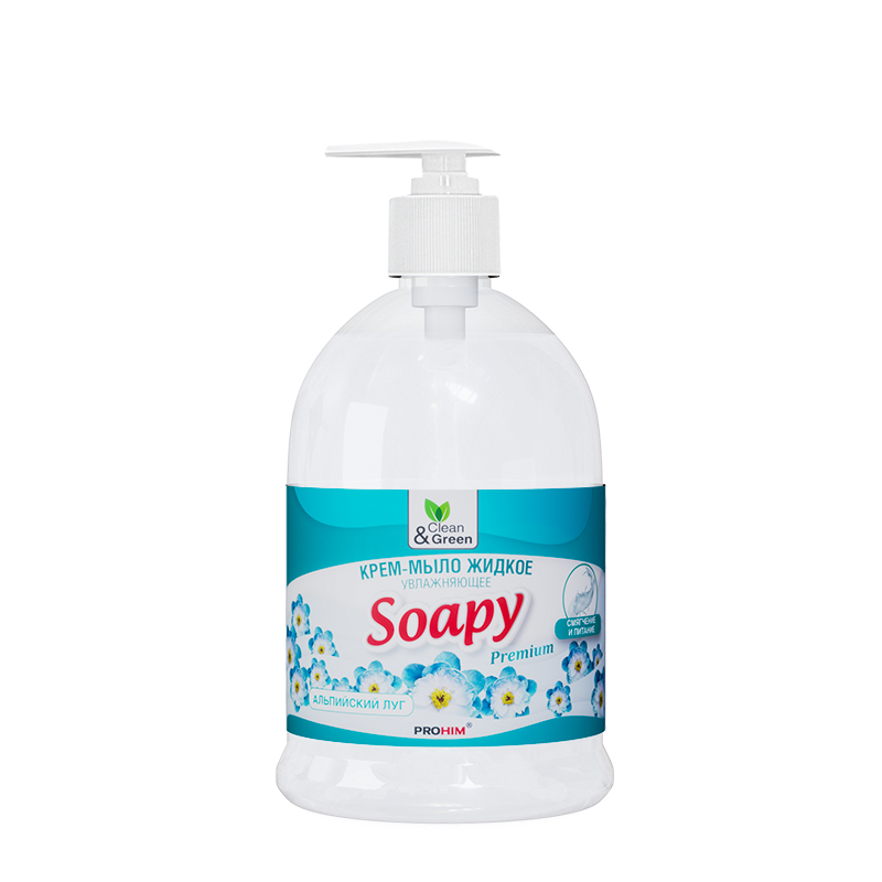 Крем-мыло жидкое Soapy увлажняющее с дозатором 500 мл Clean&Green CG8064