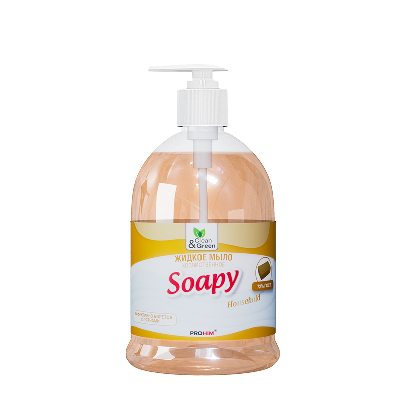 Жидкое мыло Soapy хозяйственное с дозатором 500 мл Clean&Green CG8065