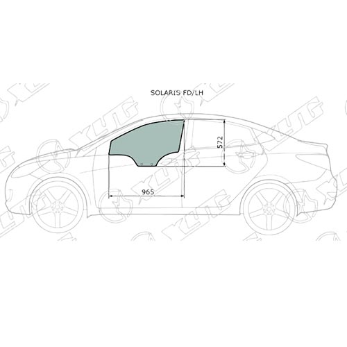 Стекло двери передней левой Hyundai Solaris 2011→2017 82411-0U010